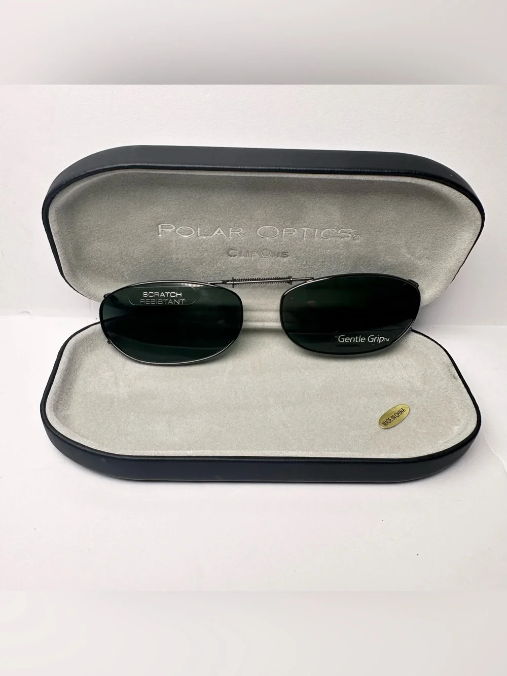 Polar Optics Clip-On Polarized Sunglasses Expandable Scratch Resist Rectangle